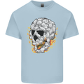 Fire Skull Made of Cats Kids T-Shirt Childrens Light Blue