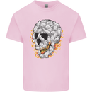 Fire Skull Made of Cats Kids T-Shirt Childrens Light Pink