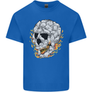 Fire Skull Made of Cats Kids T-Shirt Childrens Royal Blue