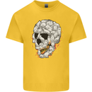 Fire Skull Made of Cats Kids T-Shirt Childrens Yellow