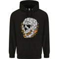 Fire Skull Made of Cats Mens 80% Cotton Hoodie Black