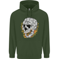 Fire Skull Made of Cats Mens 80% Cotton Hoodie Forest Green
