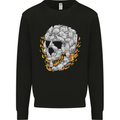 Fire Skull Made of Cats Mens Sweatshirt Jumper Black