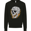 Fire Skull Made of Cats Mens Sweatshirt Jumper Black