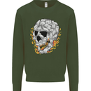 Fire Skull Made of Cats Mens Sweatshirt Jumper Forest Green