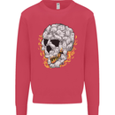 Fire Skull Made of Cats Mens Sweatshirt Jumper Heliconia
