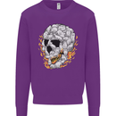 Fire Skull Made of Cats Mens Sweatshirt Jumper Purple