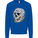 Fire Skull Made of Cats Mens Sweatshirt Jumper Royal Blue