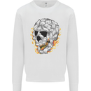 Fire Skull Made of Cats Mens Sweatshirt Jumper White