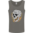 Fire Skull Made of Cats Mens Vest Tank Top Charcoal