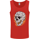 Fire Skull Made of Cats Mens Vest Tank Top Red
