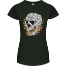 Fire Skull Made of Cats Womens Petite Cut T-Shirt Black