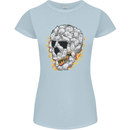 Fire Skull Made of Cats Womens Petite Cut T-Shirt Light Blue