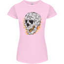 Fire Skull Made of Cats Womens Petite Cut T-Shirt Light Pink