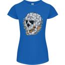 Fire Skull Made of Cats Womens Petite Cut T-Shirt Royal Blue