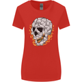 Fire Skull Made of Cats Womens Wider Cut T-Shirt Red