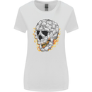 Fire Skull Made of Cats Womens Wider Cut T-Shirt White