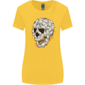 Fire Skull Made of Cats Womens Wider Cut T-Shirt Yellow