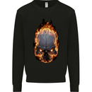 Fire Skull Mens Sweatshirt Jumper Black