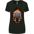 Fire Skull Womens Wider Cut T-Shirt Black