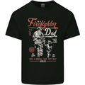Firefighter Dad Father's Day Fireman Kids T-Shirt Childrens Black