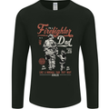 Firefighter Dad Father's Day Fireman Mens Long Sleeve T-Shirt Black