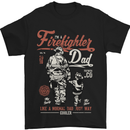 Firefighter Dad Father's Day Fireman Mens T-Shirt Cotton Gildan Black
