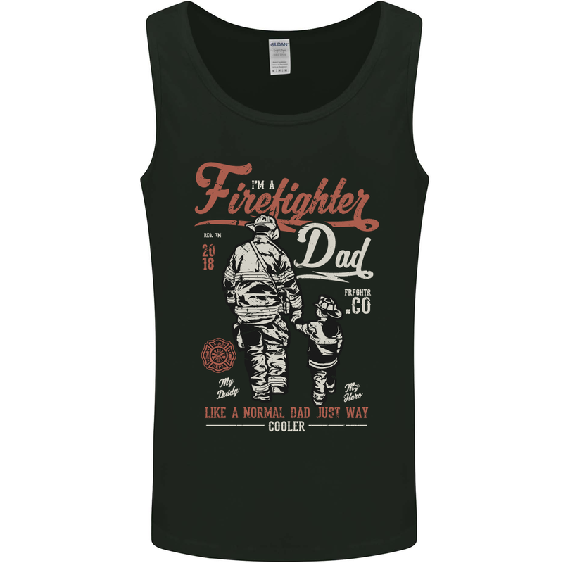 Firefighter Dad Father's Day Fireman Mens Vest Tank Top Black