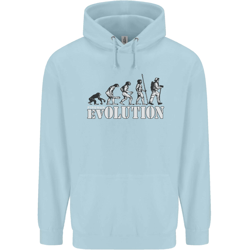 Fireman Evolution Childrens Kids Hoodie Light Blue