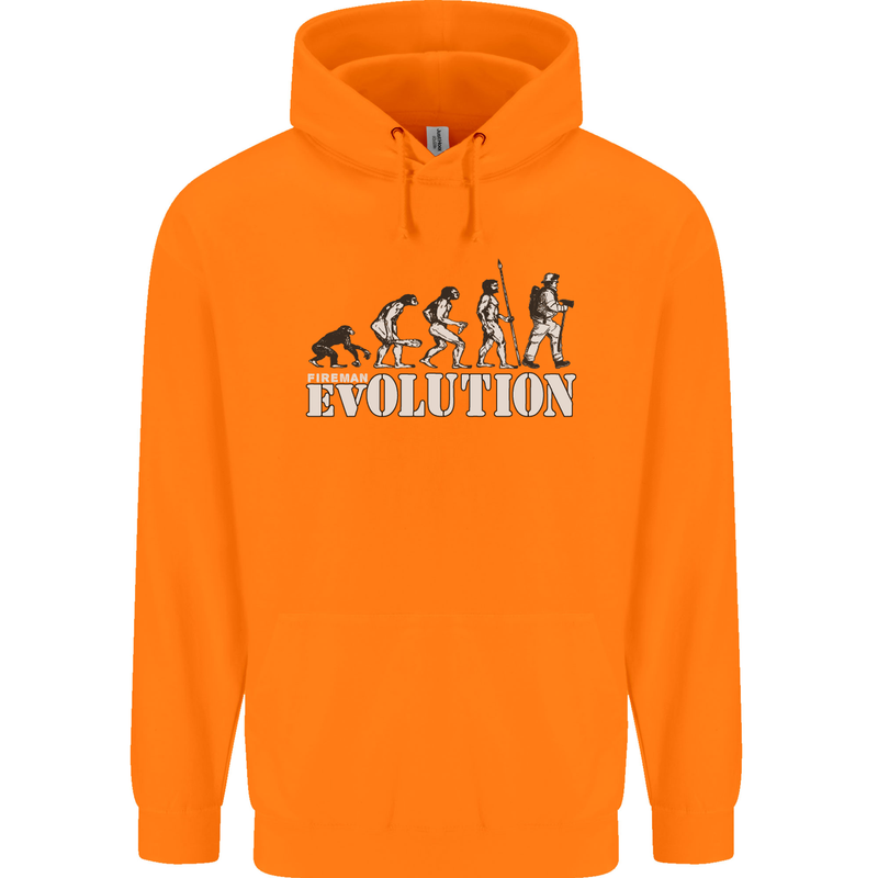 Fireman Evolution Childrens Kids Hoodie Orange