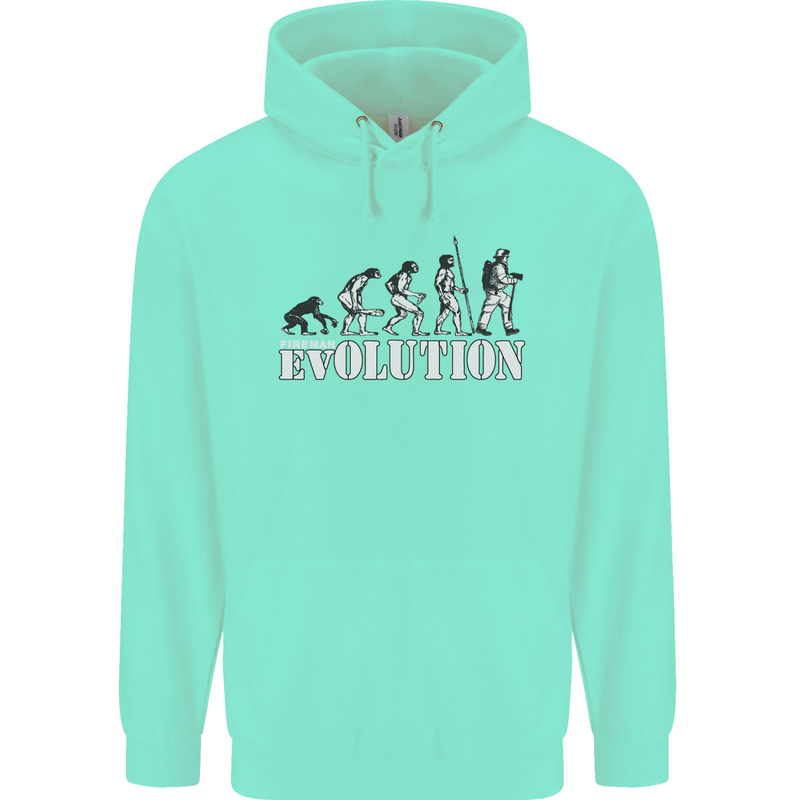 Fireman Evolution Childrens Kids Hoodie Peppermint