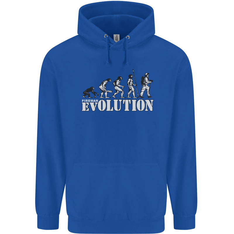 Fireman Evolution Childrens Kids Hoodie Royal Blue