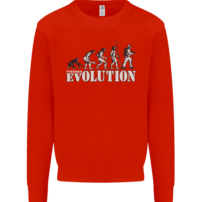 Fireman Evolution Kids Sweatshirt Jumper Bright Red