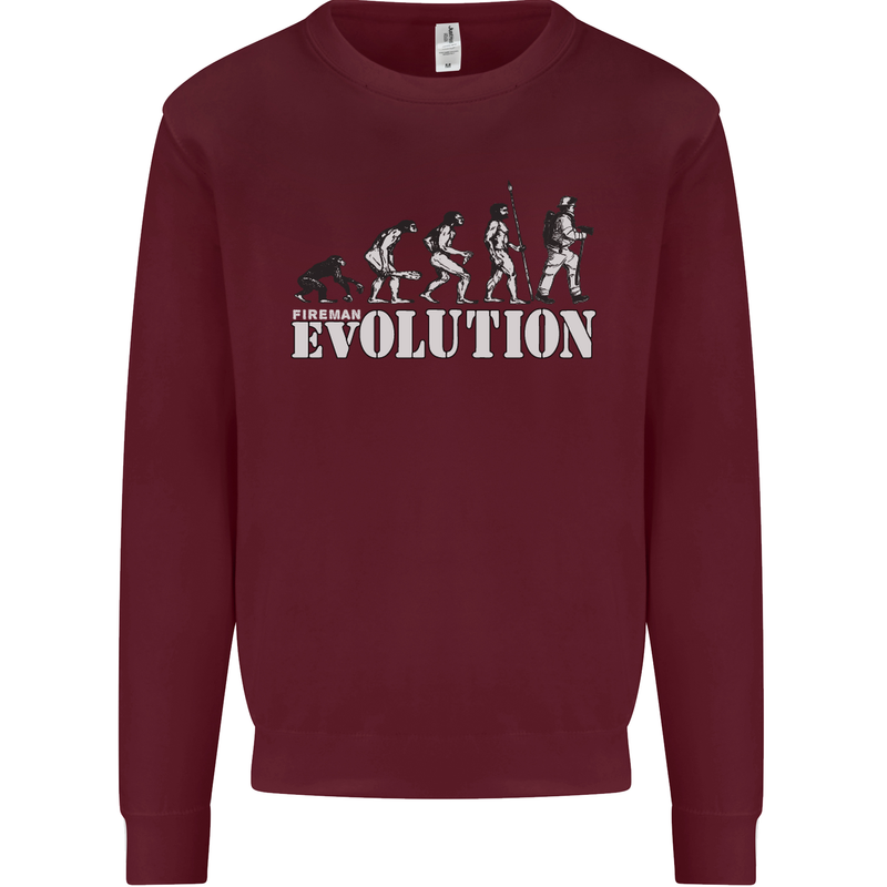 Fireman Evolution Kids Sweatshirt Jumper Maroon