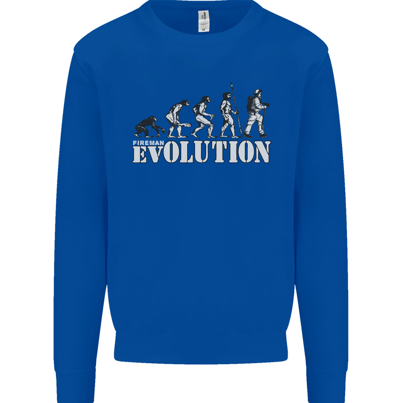Fireman Evolution Kids Sweatshirt Jumper Royal Blue