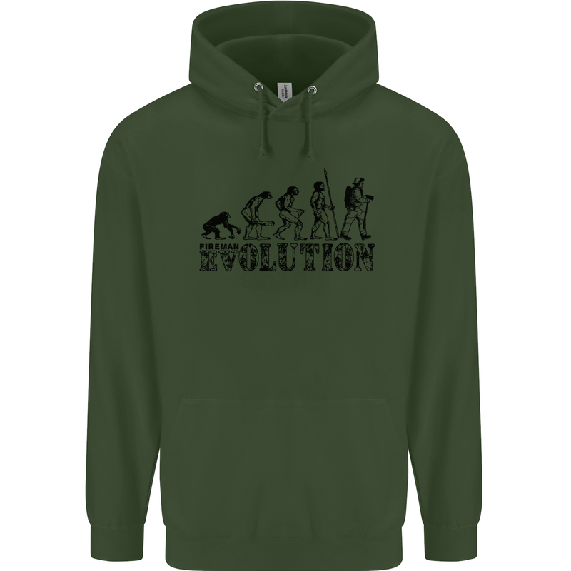 Fireman Evolution Mens 80% Cotton Hoodie Forest Green