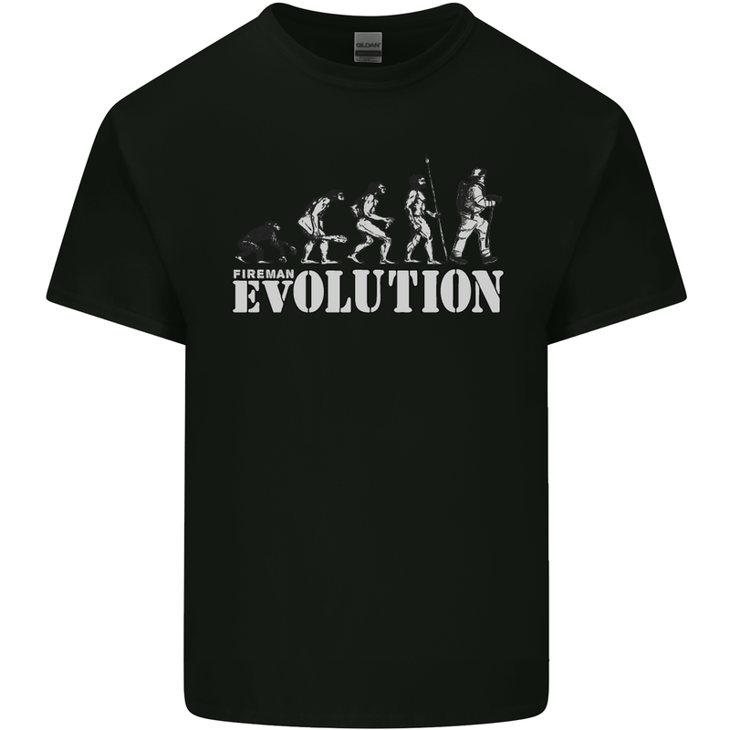 Fireman Evolution Mens Cotton T-Shirt Tee Top Black