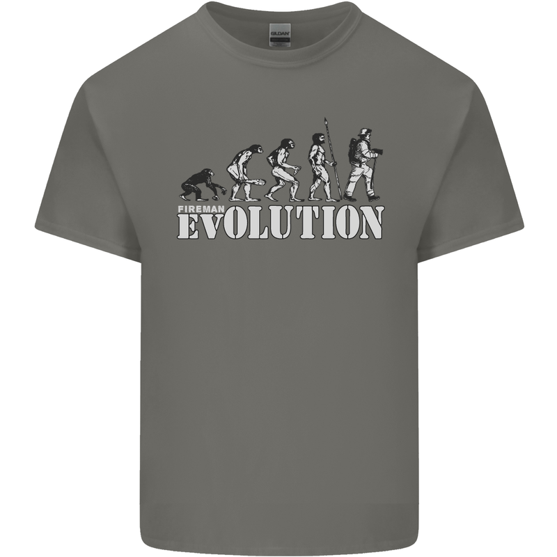 Fireman Evolution Mens Cotton T-Shirt Tee Top Charcoal