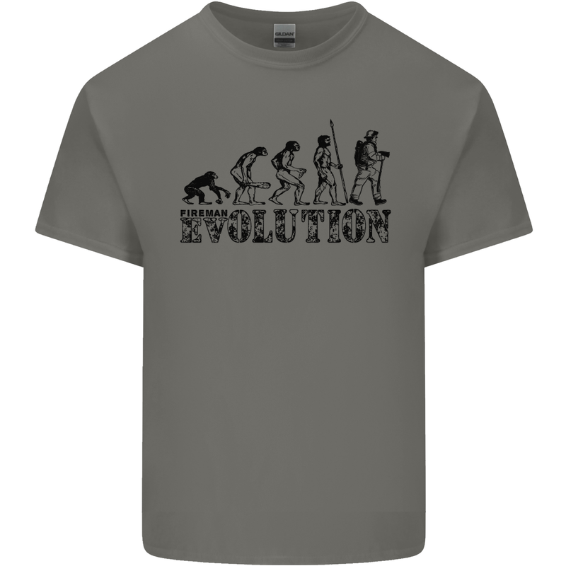 Fireman Evolution Mens Cotton T-Shirt Tee Top Charcoal