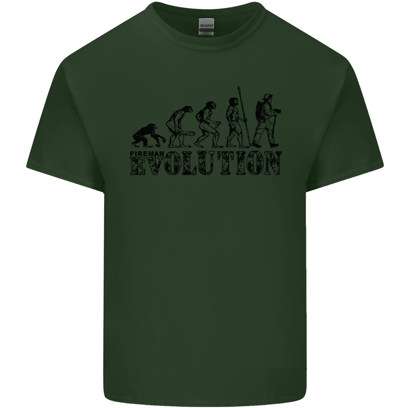 Fireman Evolution Mens Cotton T-Shirt Tee Top Forest Green