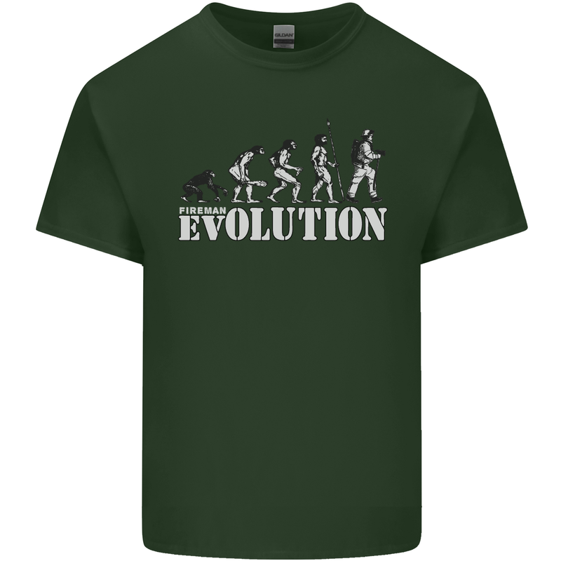 Fireman Evolution Mens Cotton T-Shirt Tee Top Forest Green