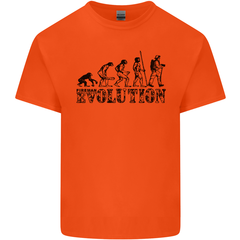 Fireman Evolution Mens Cotton T-Shirt Tee Top Orange