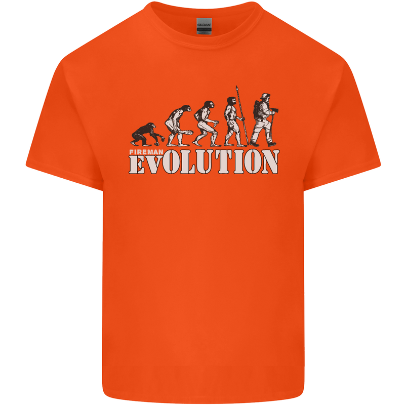 Fireman Evolution Mens Cotton T-Shirt Tee Top Orange