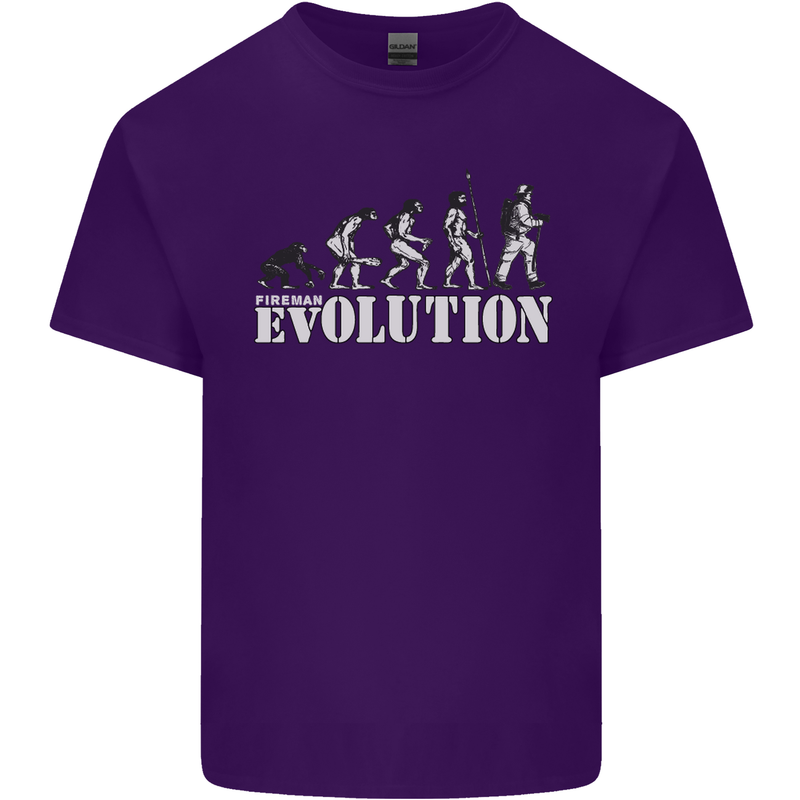 Fireman Evolution Mens Cotton T-Shirt Tee Top Purple