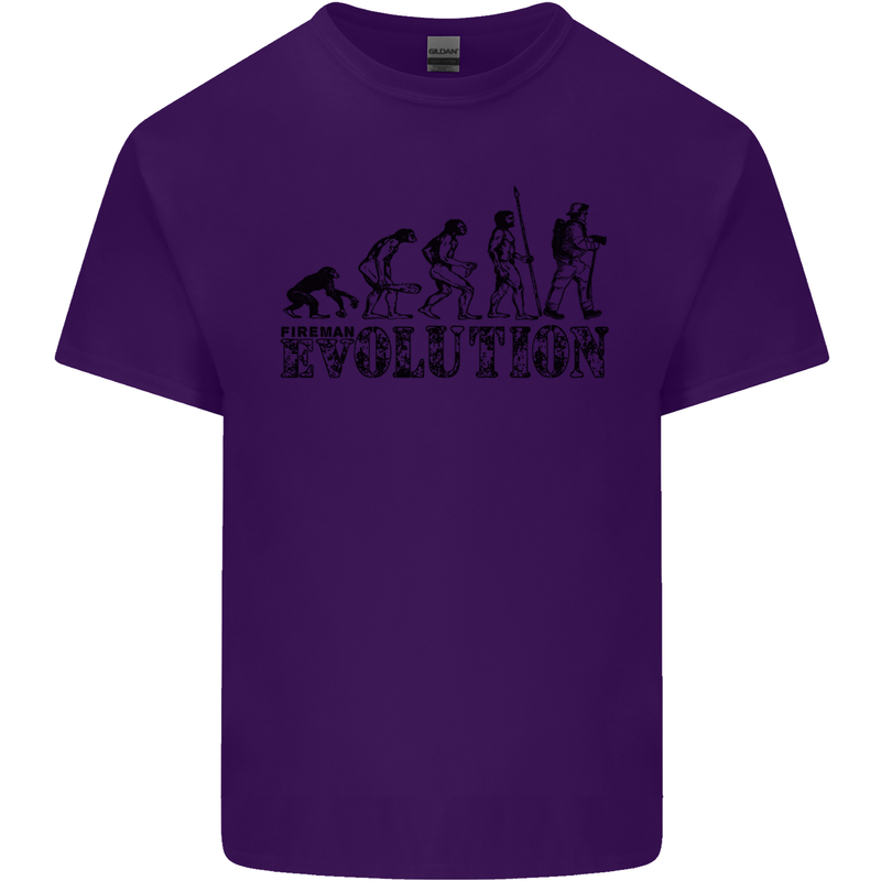 Fireman Evolution Mens Cotton T-Shirt Tee Top Purple