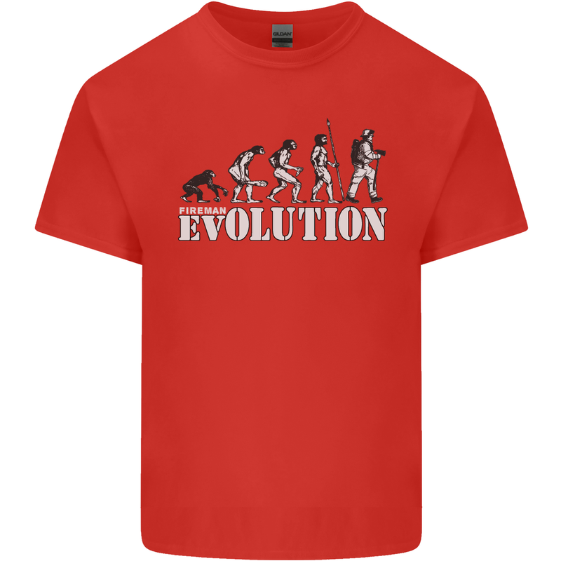 Fireman Evolution Mens Cotton T-Shirt Tee Top Red