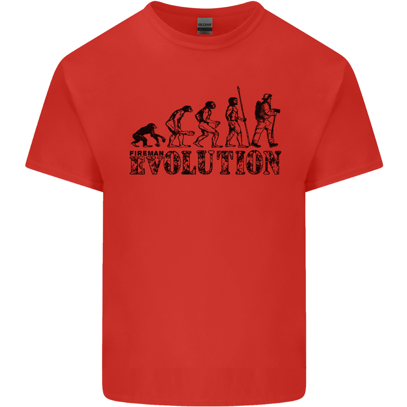 Fireman Evolution Mens Cotton T-Shirt Tee Top Red