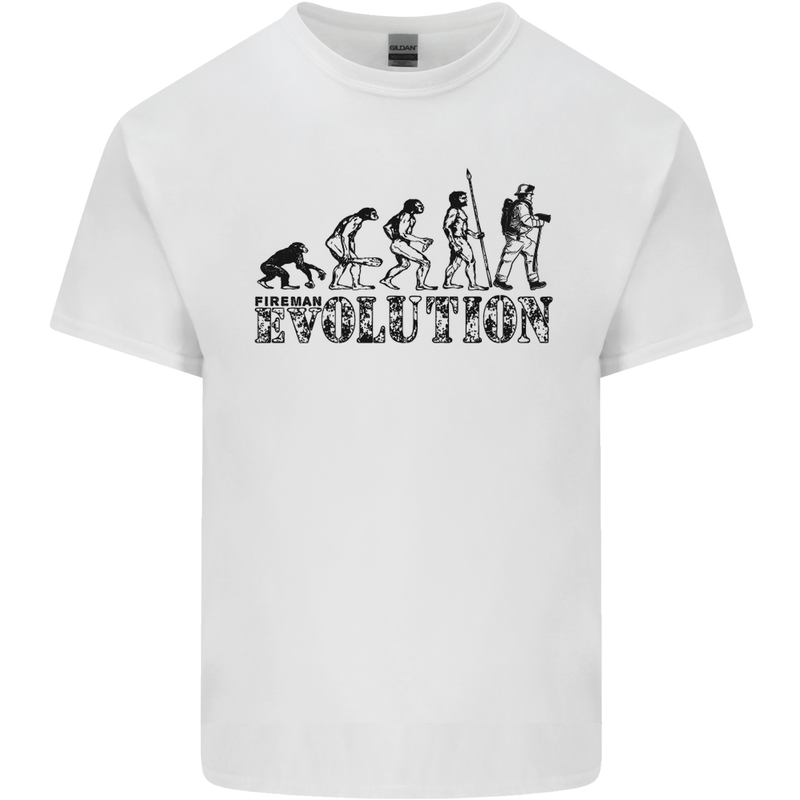 Fireman Evolution Mens Cotton T-Shirt Tee Top White