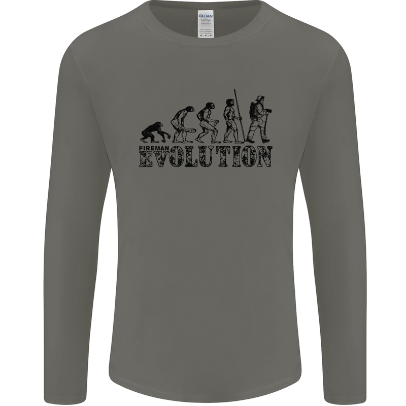 Fireman Evolution Mens Long Sleeve T-Shirt Charcoal