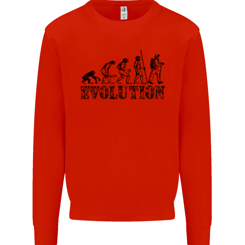 Fireman Evolution Mens Sweatshirt Jumper Bright Red